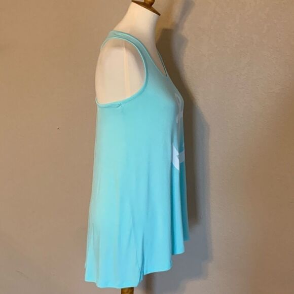 Anchor Racerback Tank M Turquoise Nautical A52 - Picture 5 of 9